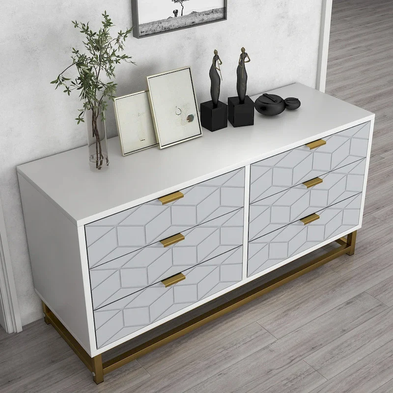 6 Drawer Dresser, with Metal Legs