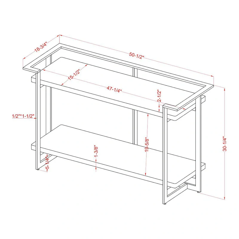 Lovell Glam Gold and Black 51-inch Faux Marble 1-Shelf Sofa Table by