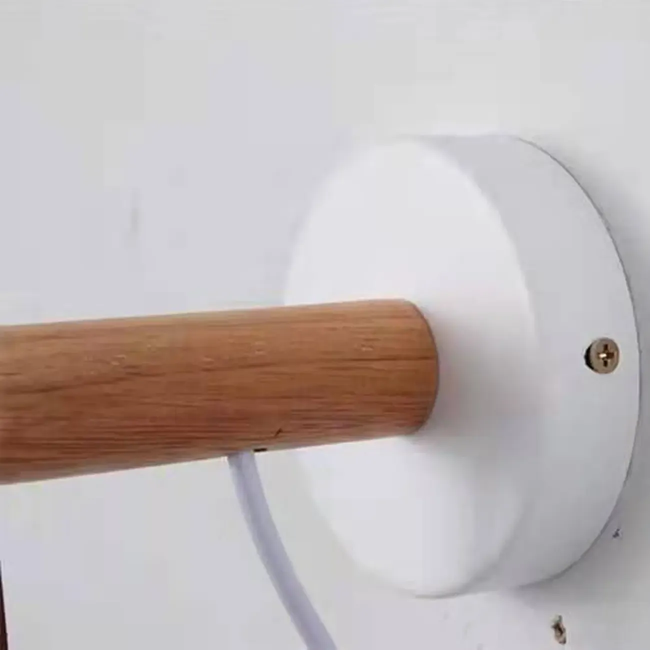 Modern Wall Sconce Wood and Metal with Leather Strap