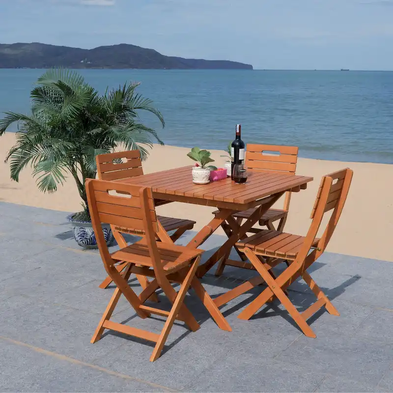 SAFAVIEH Outdoor Living Kresler Folding Table - 35W x 35D x 30H