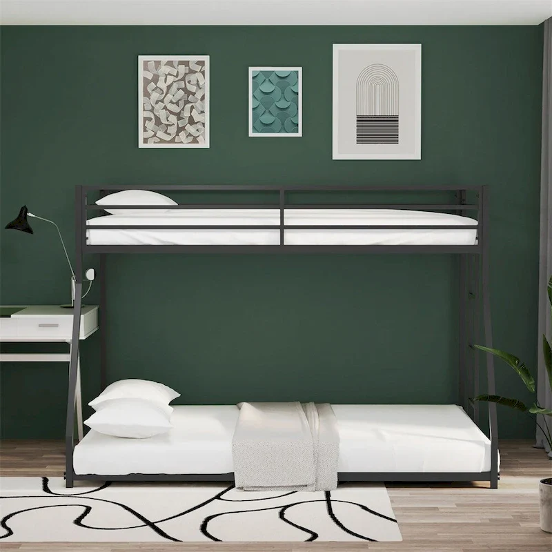Black Twin over Full Bunk Bed, 2-Person