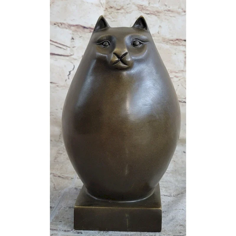 Fat Cat Abstract Bronze Modern Art Sculpture Statue Figure Fernando Botero
