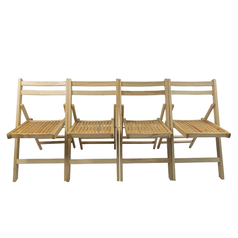 Wood Folding Chair Set of 4