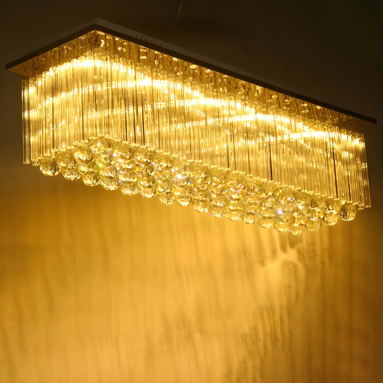 Luxurious Crystal LED Rectangular Pendant Light