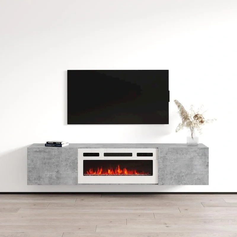WH-EF Floating Fireplace TV Stand