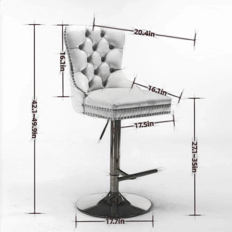 Modern Upholstered Adjusatble Thick Swivel Counter Barstools