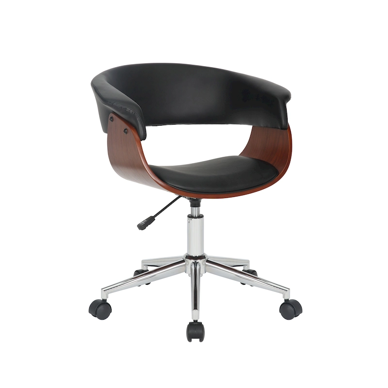 Carson Carrington Sauoarkrokur Faux Leather Office Chair with Chrome Base