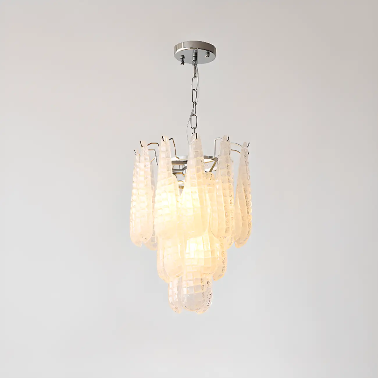 White Crystal Teardrop Glass Modern Chandelier