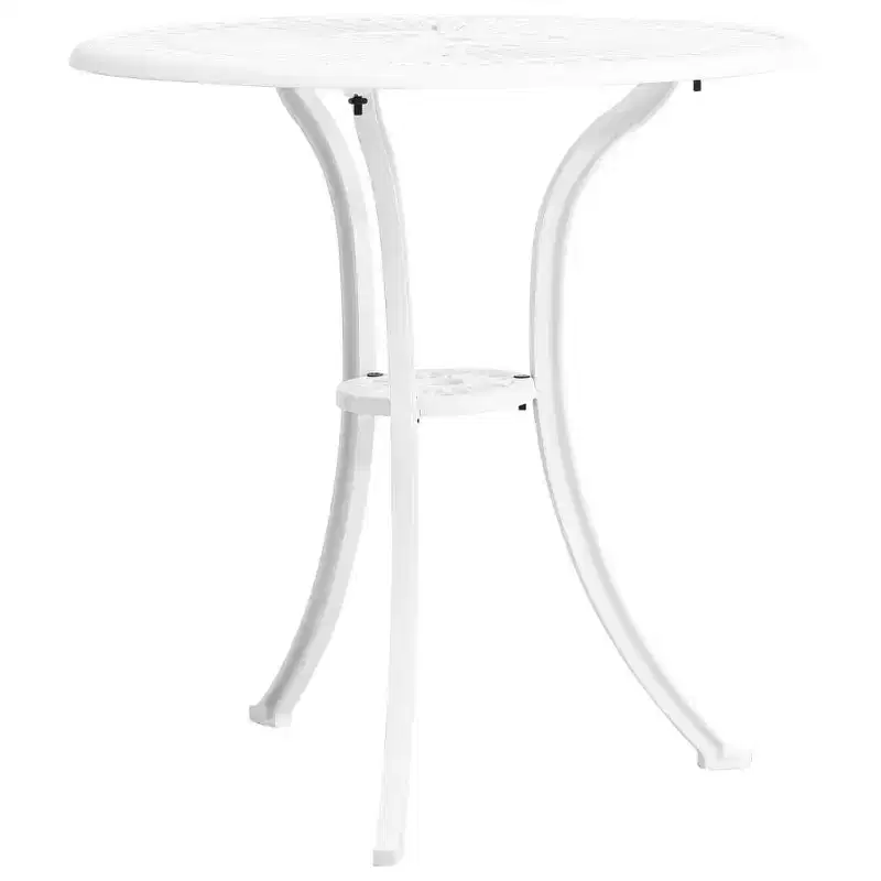 vidaXL Bistro Set White Cast Aluminum Standard Swivel Bistro Set