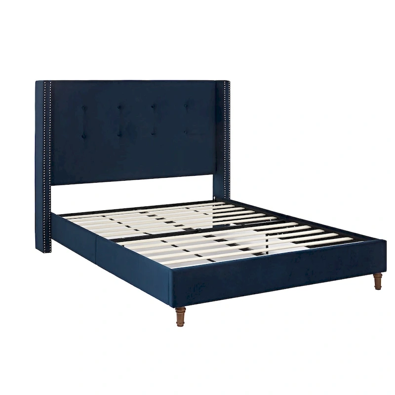 54 High Headboard Queen Peyton Upholstered Velvet Bed