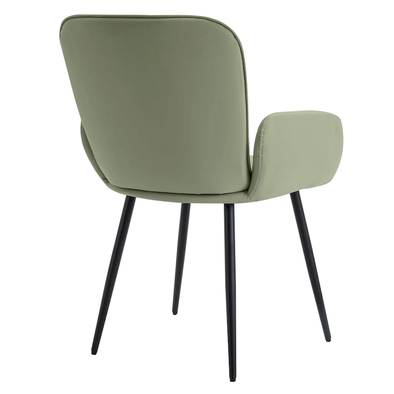 Set of 4 Cat-Scratch Resistant Dining Chairs with Gold Metal Legs