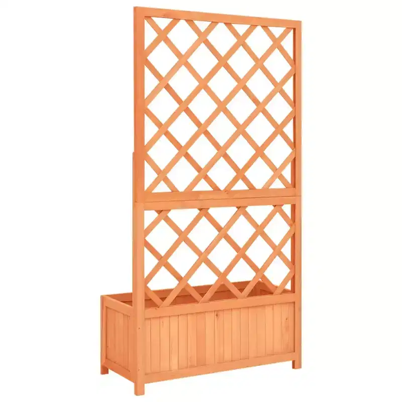 Planter Brown Solid firwood Large Durable Planter Rectangular