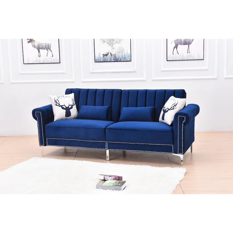 Legend Furniture Covertible Velvet Sofa Bed Sleeper