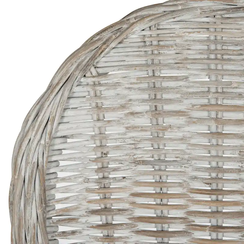 Manolica White Washed Dining Chair - 19.5 x 26 x 40.5