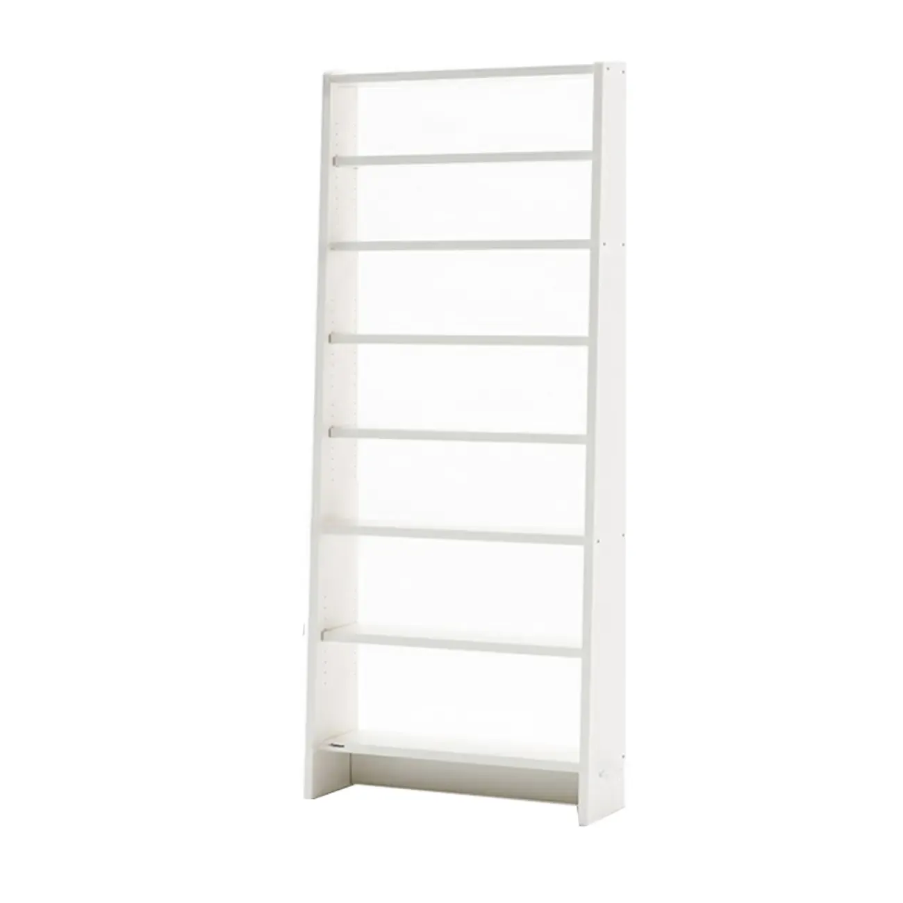 Tall Modern White Wooden Open Vertical Bookcase