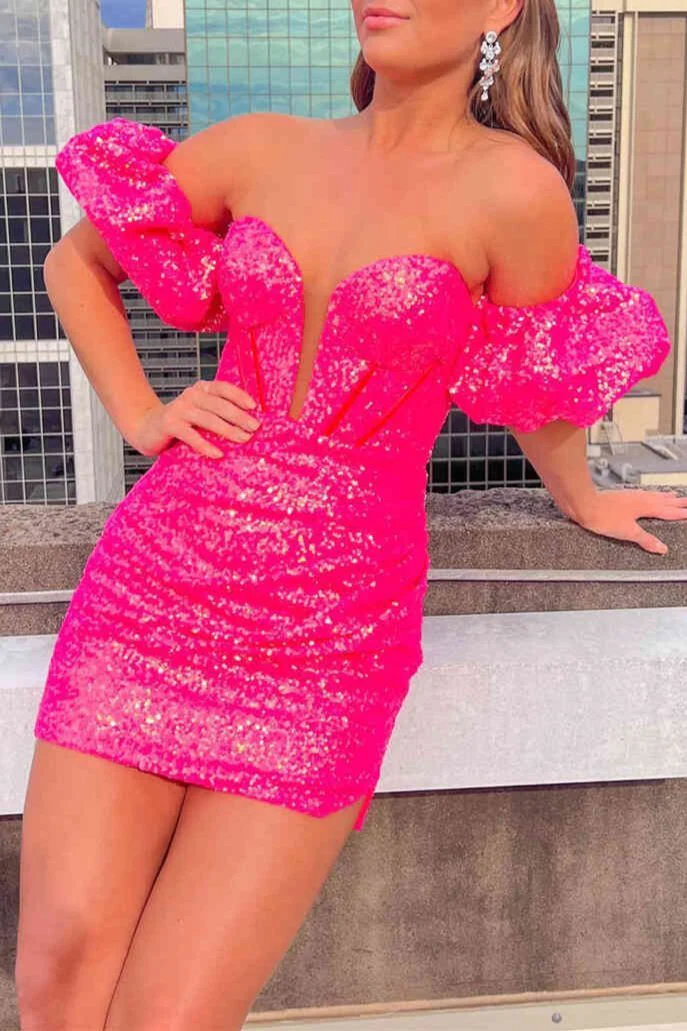 Bodycon Sweetheart Sequins Homecoming Dress