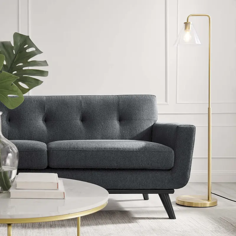 Herringbone Fabric Loveseat - 2 Seater, Multiple Colors