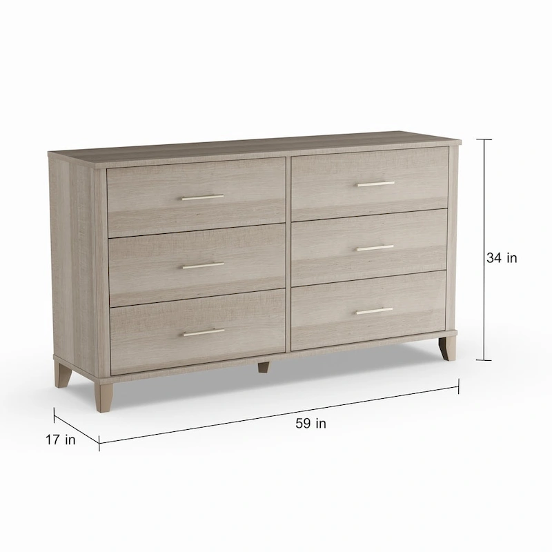 Transitional Grain-textured Grey Dresser