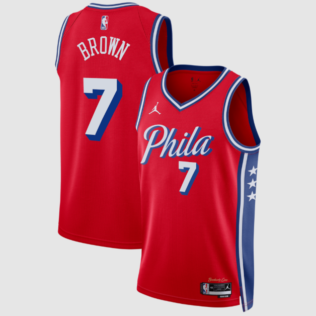Jaylen Brown Red Philadelphia 76ers Swingman Jersey - Statement Edition