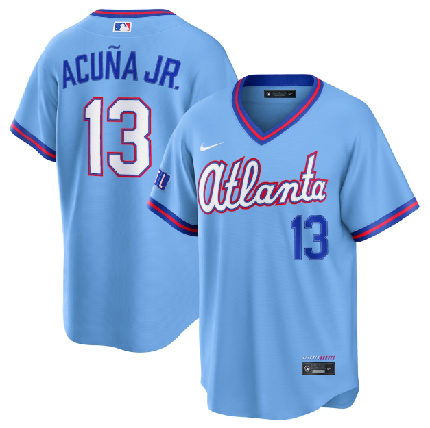 Atlanta Braves Ronald Acuña Jr. Powder Blue 2026 City Connect Stadium Jersey