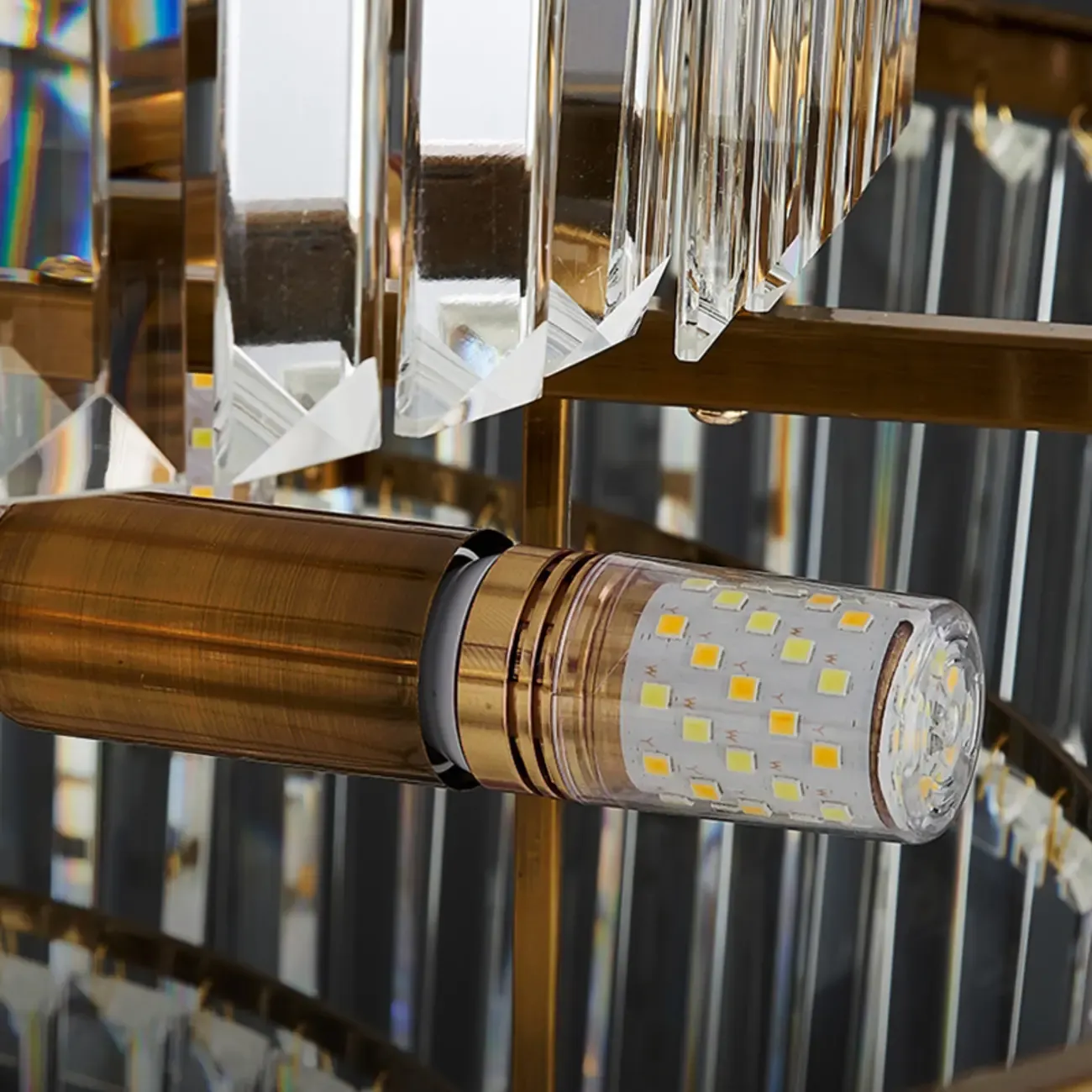 Luxury Crystal Gold Chandelier with Multi-Tiered Design