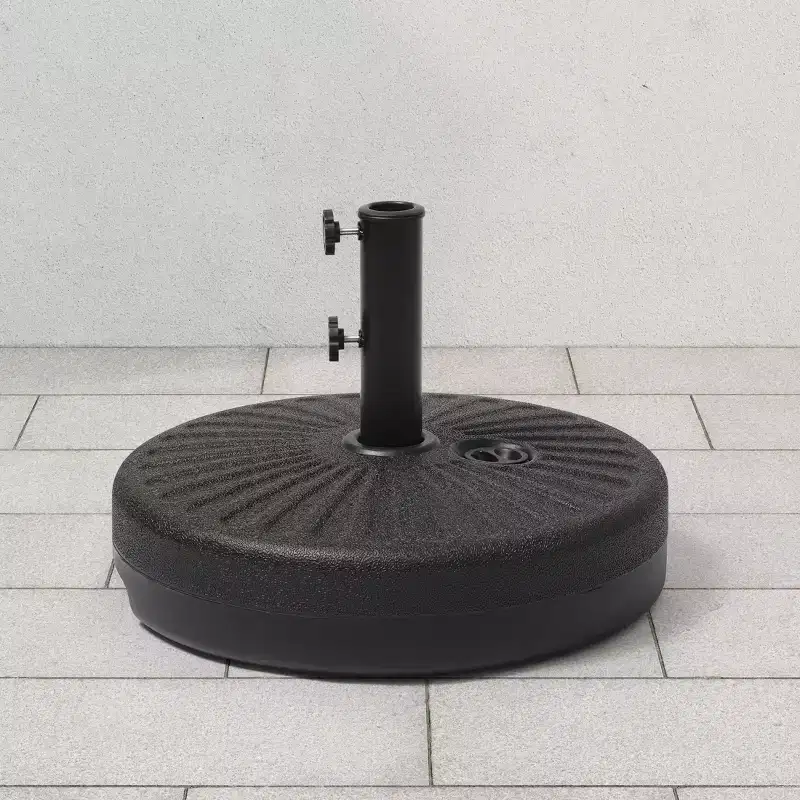WestinTrends 20 Fillable Round Umbrella Base Stand Heavy Duty with Adjustable knob and Pole Holder