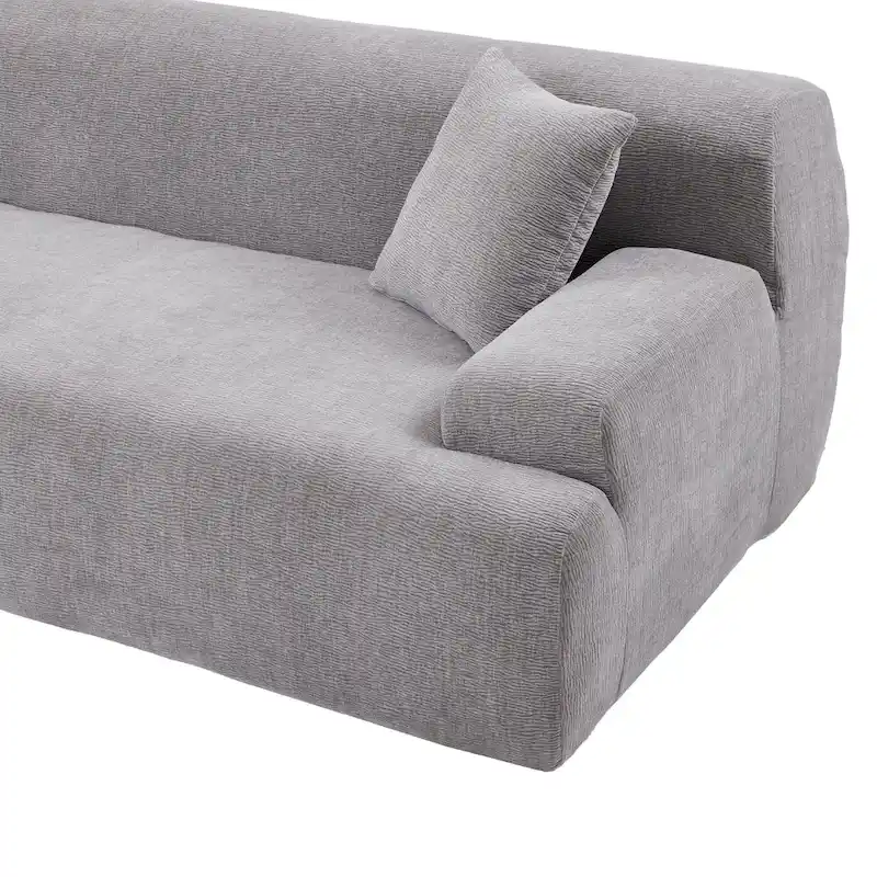 111 Polyester L-Shape Modular Sectional Sofa with High-Density Foam, 27 Deep Seat and Anti-Wrinkle Chenille Fabric