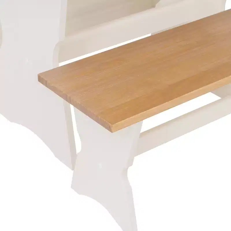Linon Colby Backless Nook Dining Set White Honey