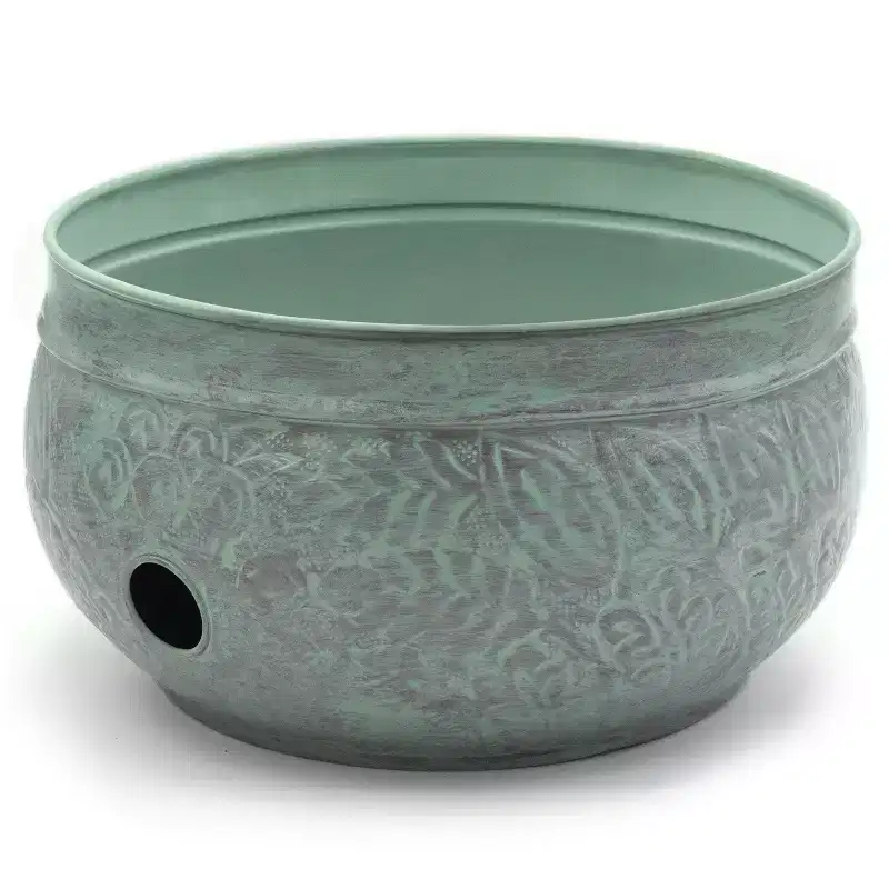 457 Steel Key West Pot - Blue - Good Directions: No Assembly, Drainage Holes, 100' Capacity
