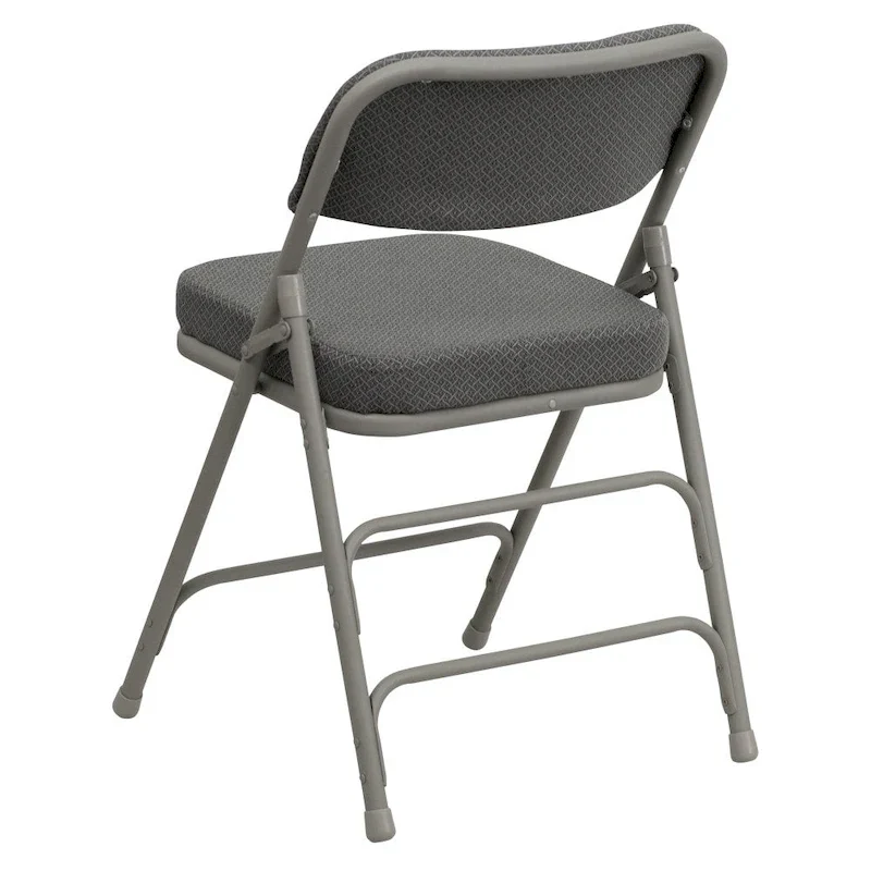 2 Pack Curved Triple Braced & Double Hinged Upholstered Metal Folding Chair