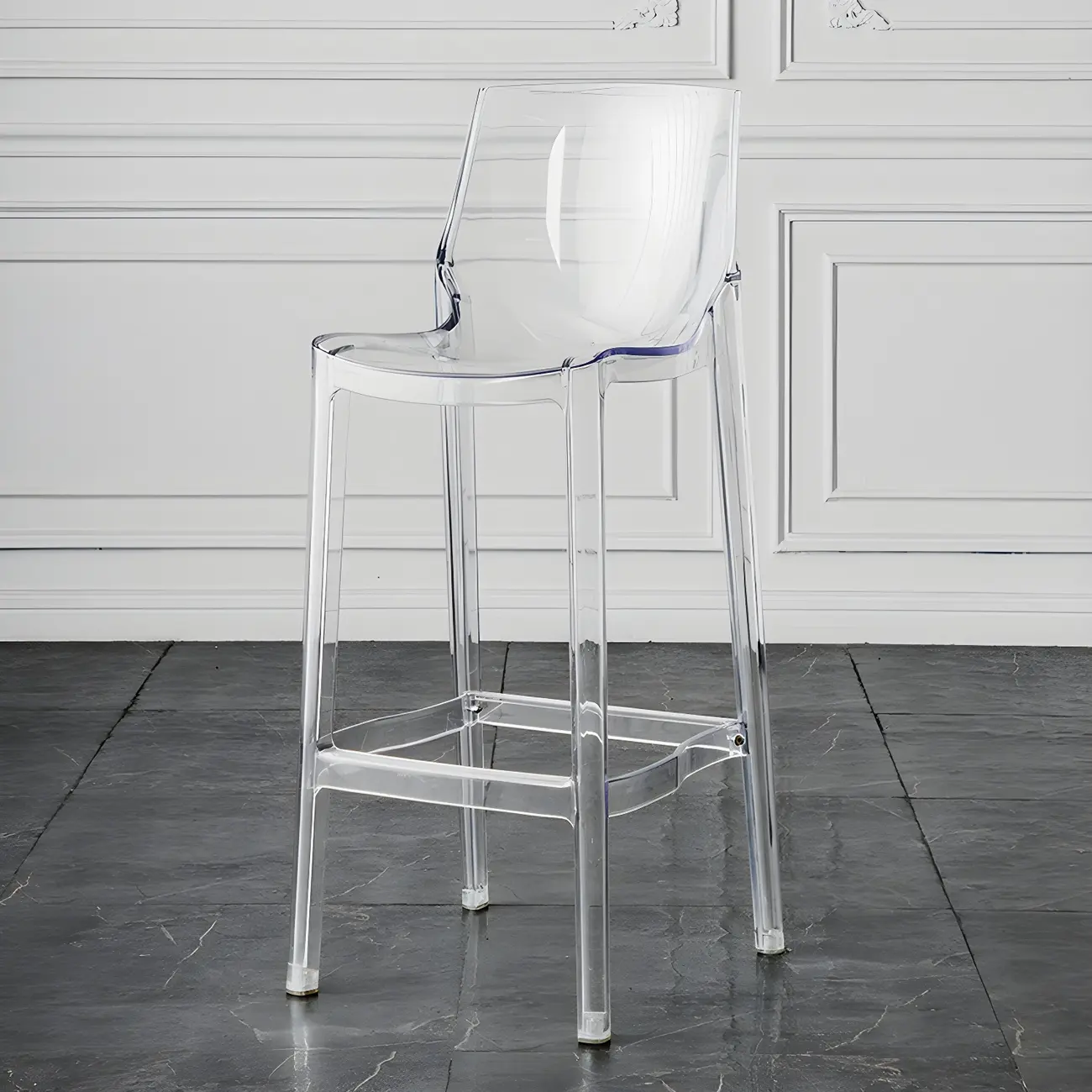 Modern Acrylic Transparent Chic Rectangle Durable Bar Stool