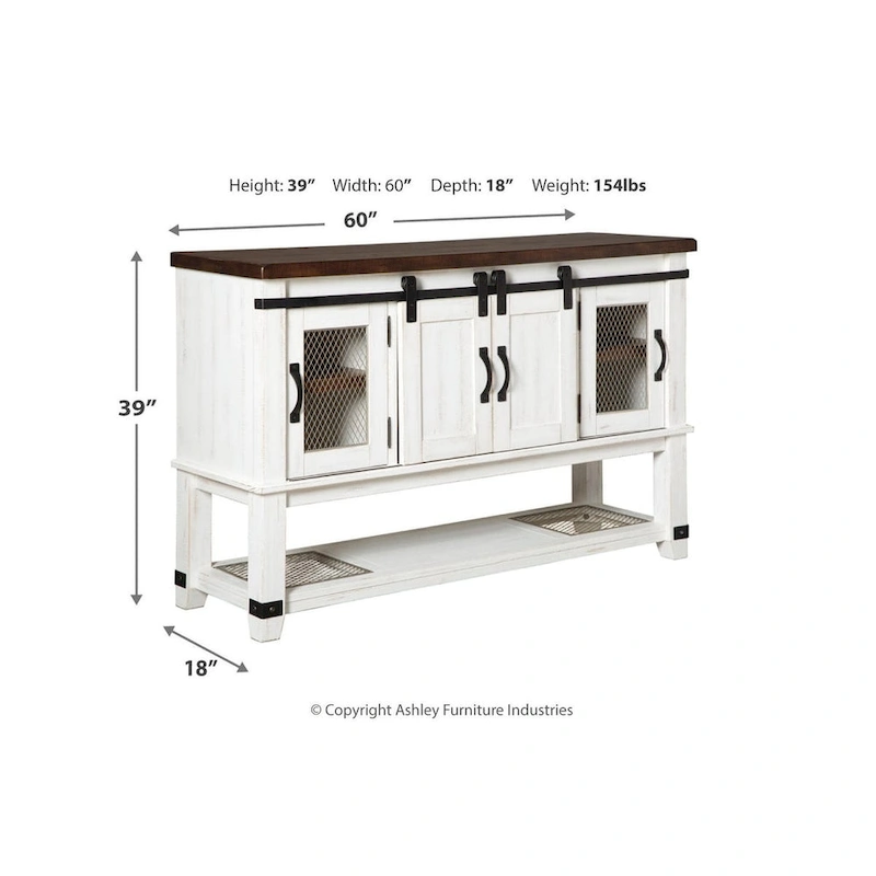 Signature Design By Ashley Valebeck White Dining Room Server