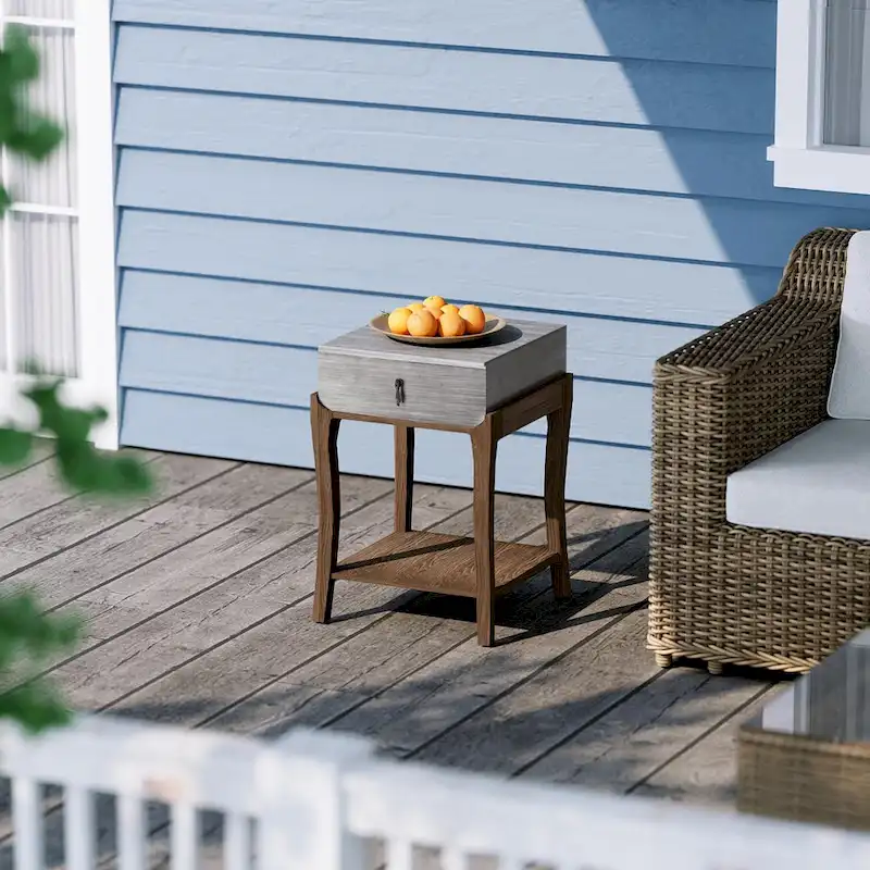COSIEST End table with 1-Drawer and Storage Shelf