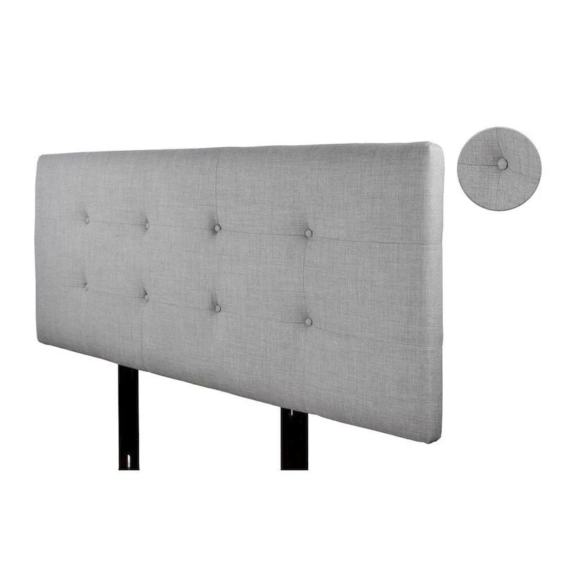MJL Furniture Ali Button Tufted Dark Grey Upholstered Headboard