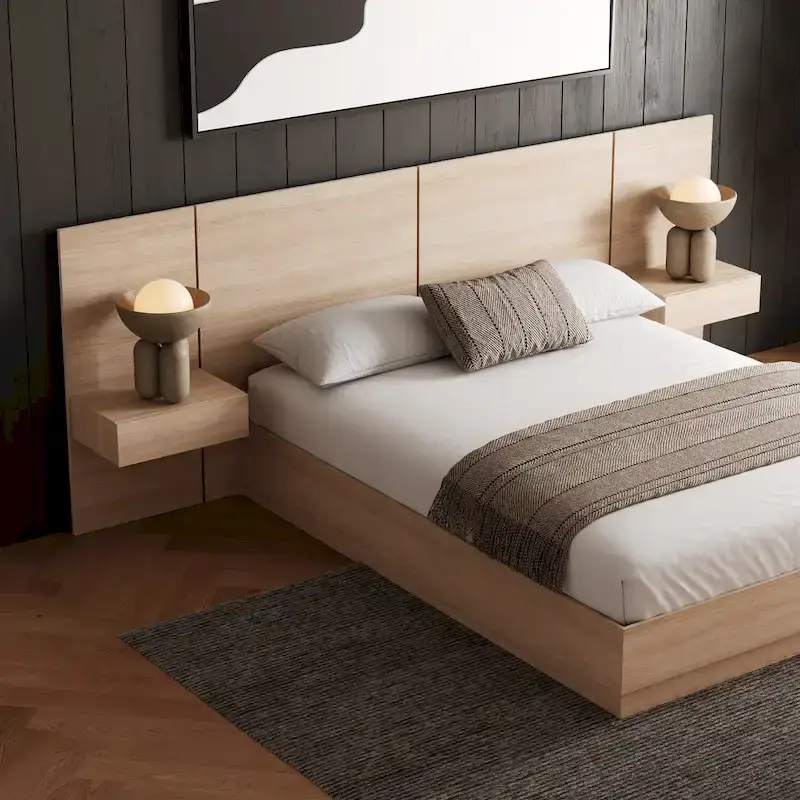 Milano 4-Piece Bedroom Set with Floating Nightstand Extension Panel