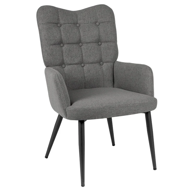 High-back Button Tufted Wingback Accent Chair