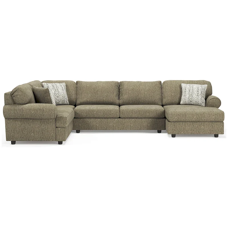 Signature Design by Ashley Hoylake Brown 3-Piece Sectional with Chaise - 143 W x 95 D x 35 H