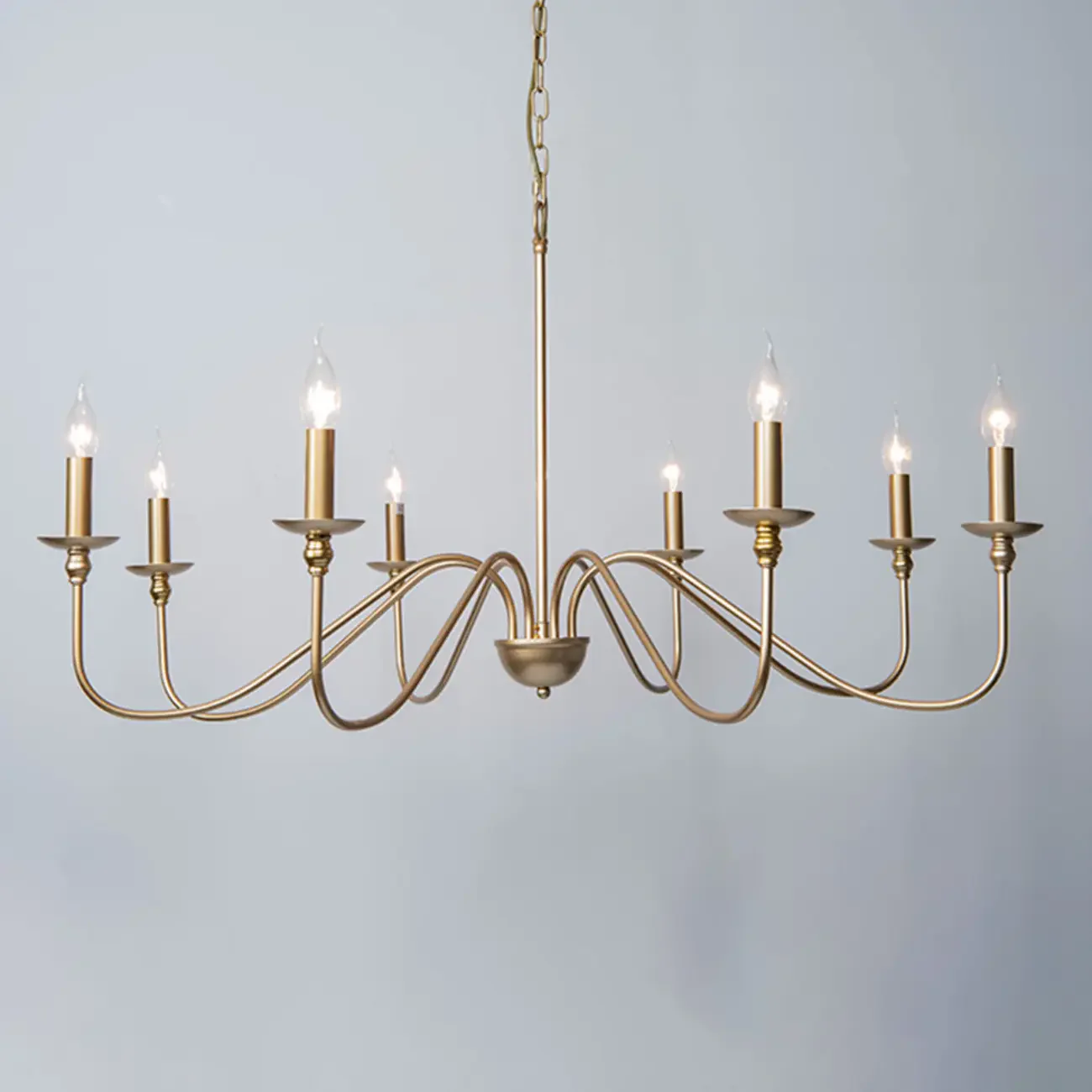 Adjustable Height Classic Golden Candelabra Chandelier