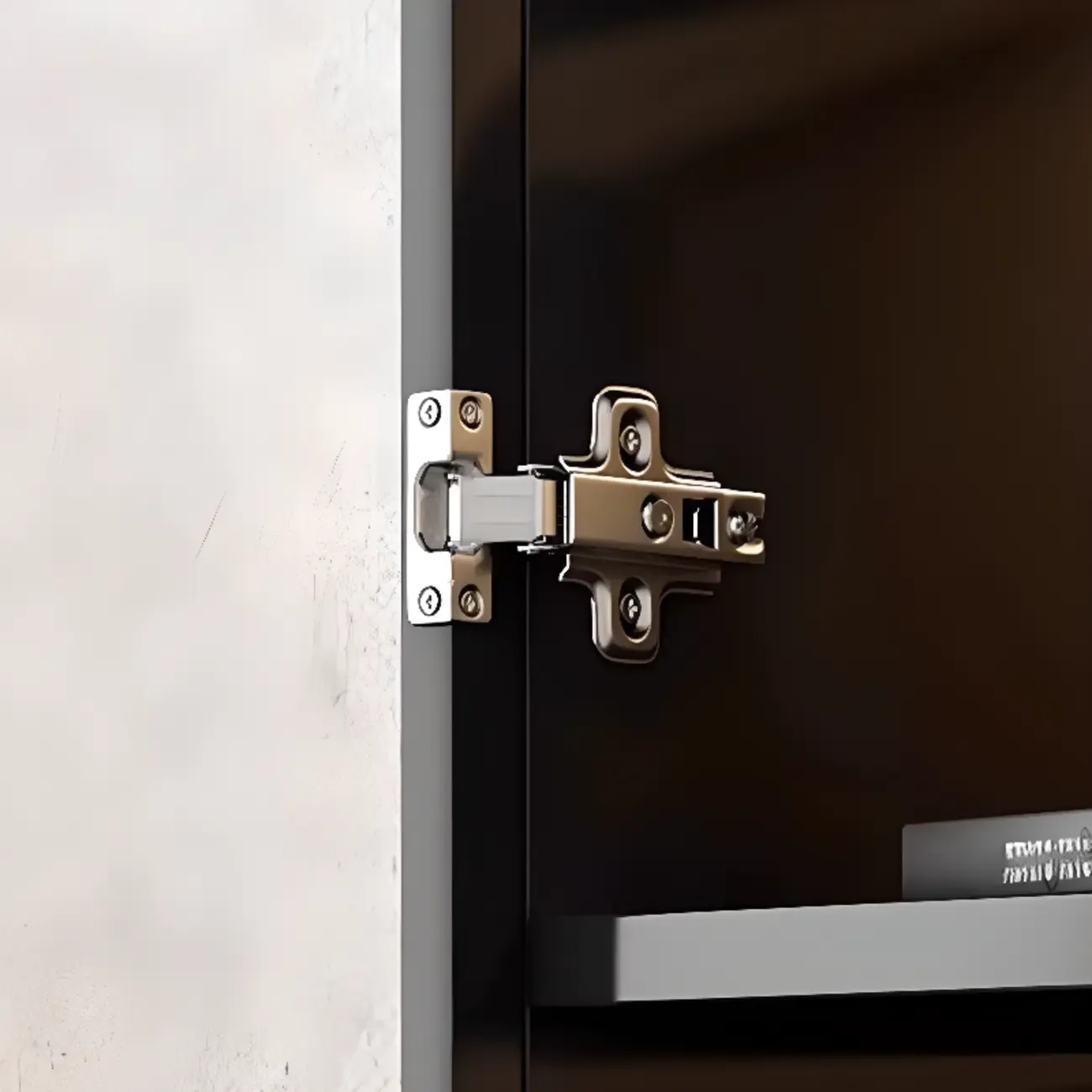 Large 3 Shelves Glass Wood Black Sideboard with LED Light