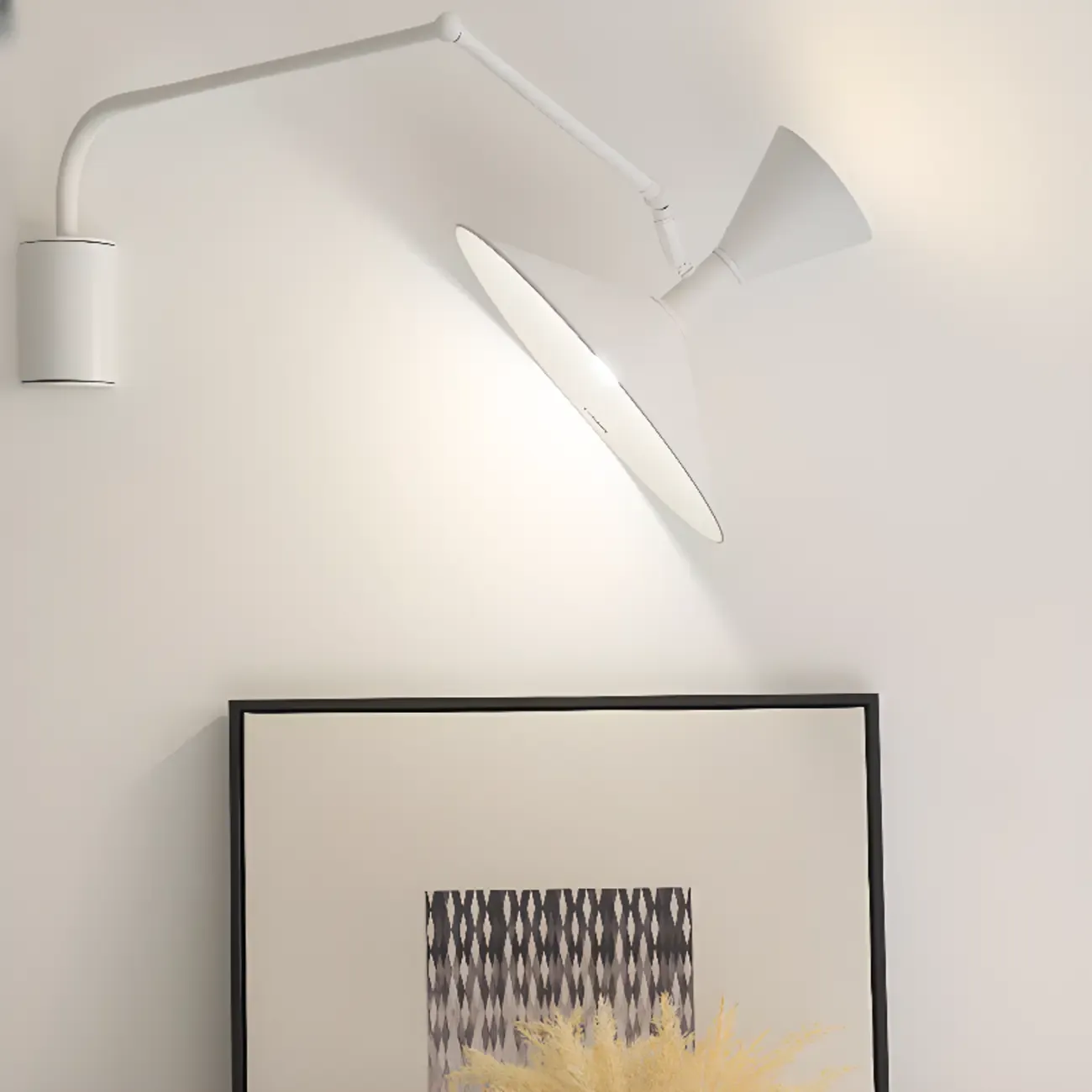 Modern White Plug-In Adjustable Wall Sconce in 2-Light