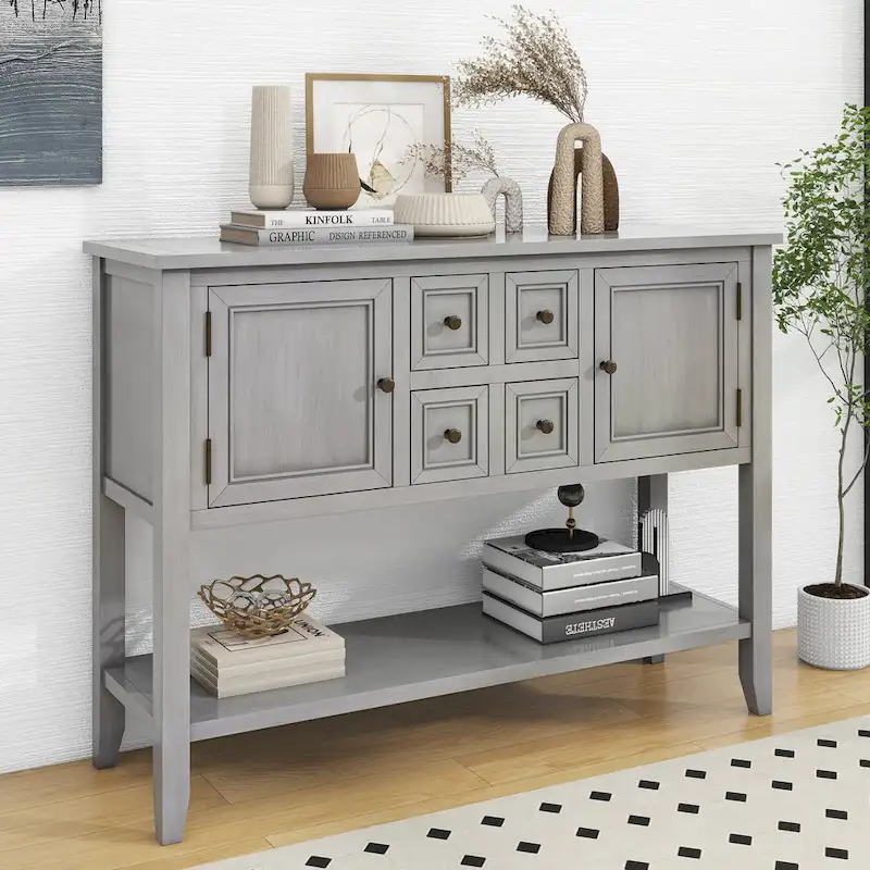 Buffet Sideboard Console Table with Bottom Shelf