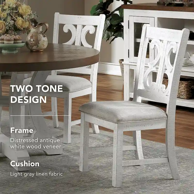 Sylmer Farmhouse Wood Dining Chairs (Set of 2) by Furniture of America