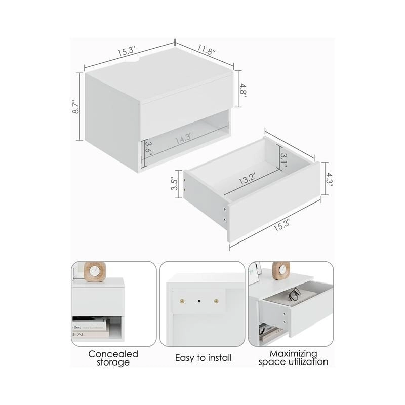 Modern Floating Bedside Nightstand