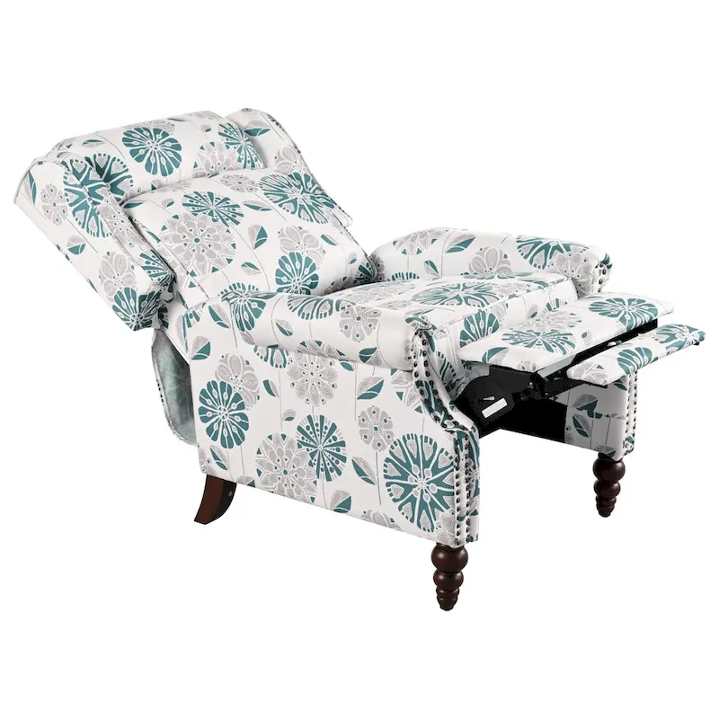 Upholstered Recliner with Wing Back