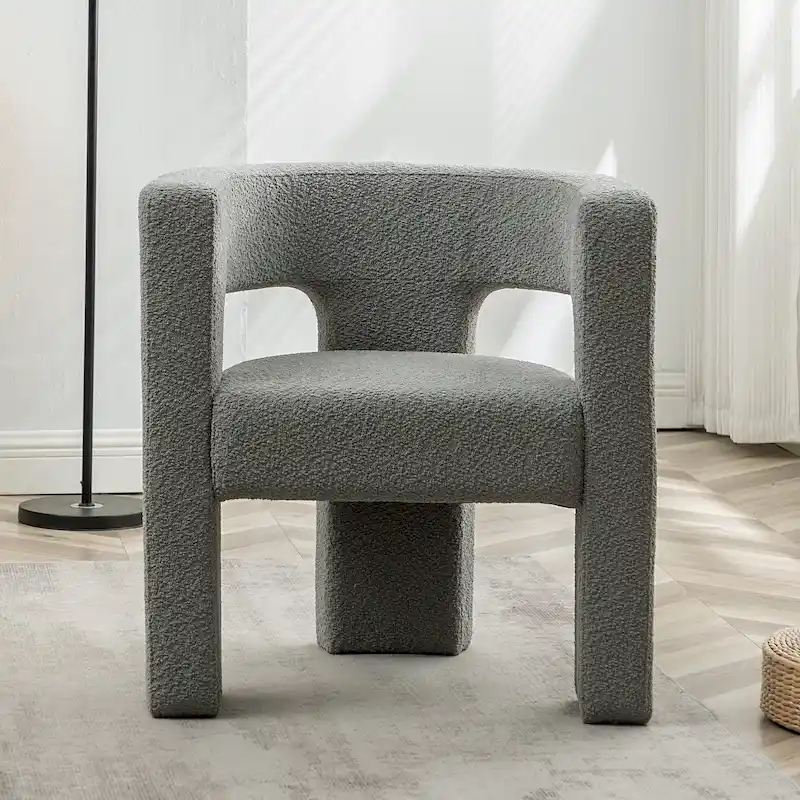 28 Wide Boucle Upholstered Square Armchair