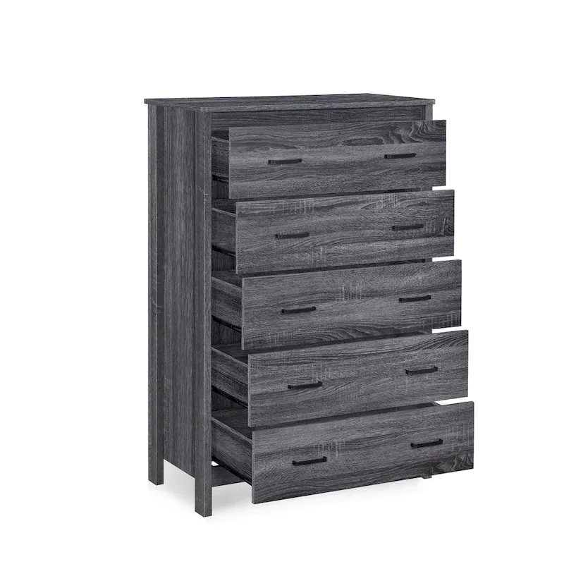 5 Drawer Chest,Sonoma Gray Oak/Walnut