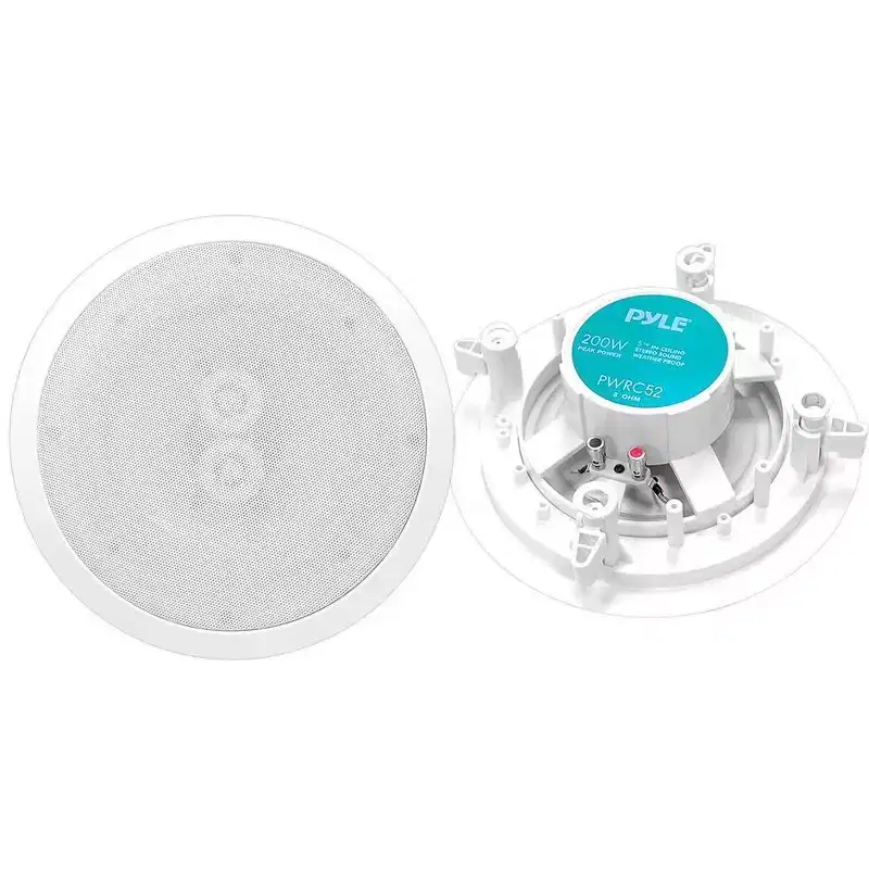 Waterproof Ceiling/Wall Speakers for Outdoor Use with Dual 5.25 Drivers, Suitable for Marine Environments, 2-Pack