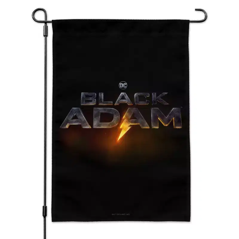 Black Adam Logo Garden Yard Flag with Pole Stand Holder