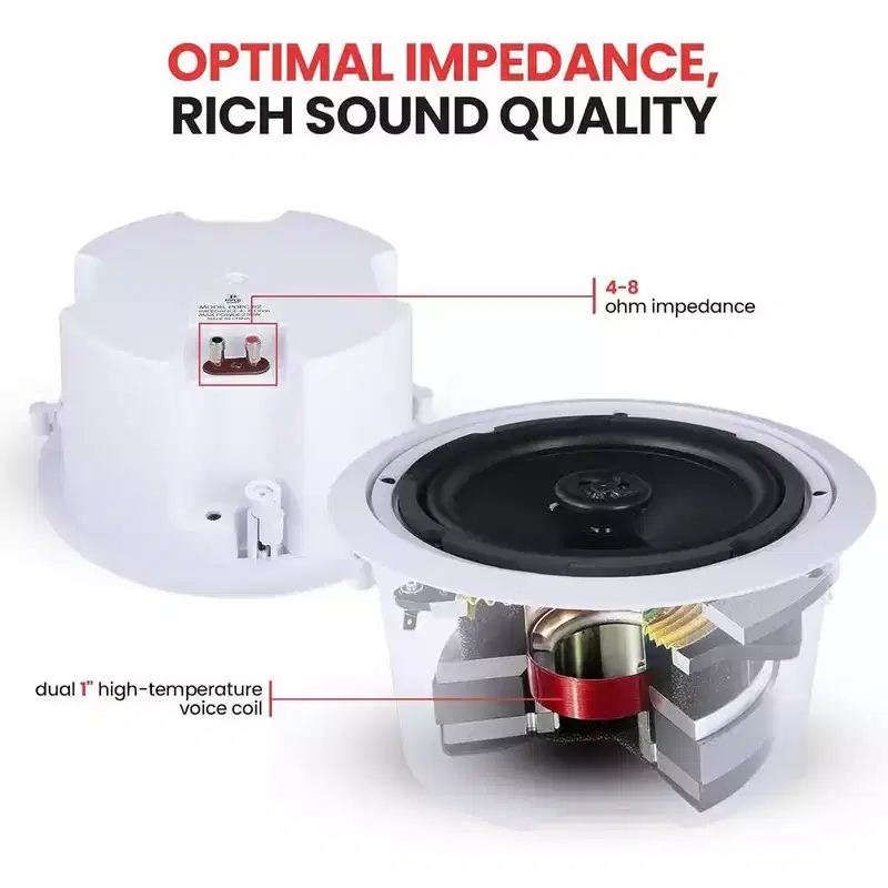 Ceiling Wall Mount Enclosed Speaker for Home Audio with High-Quality Sound, Easy Installation, White Finish