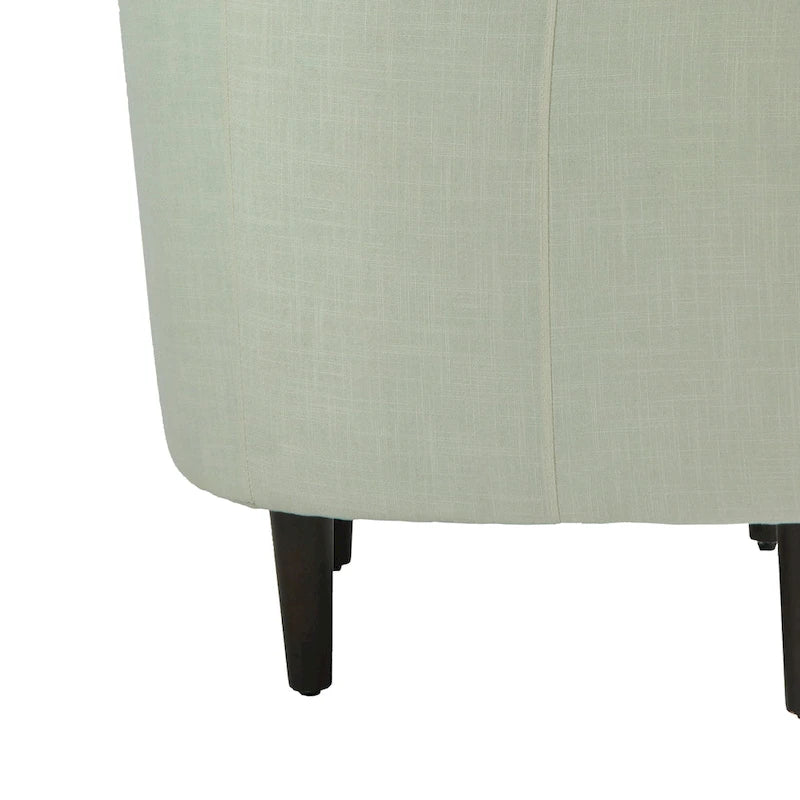 2 Set Modern Linen Barrel Accent Chairs Club Armchair